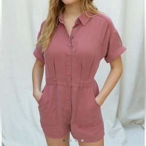 Blush Red Urban Outfitters Romper